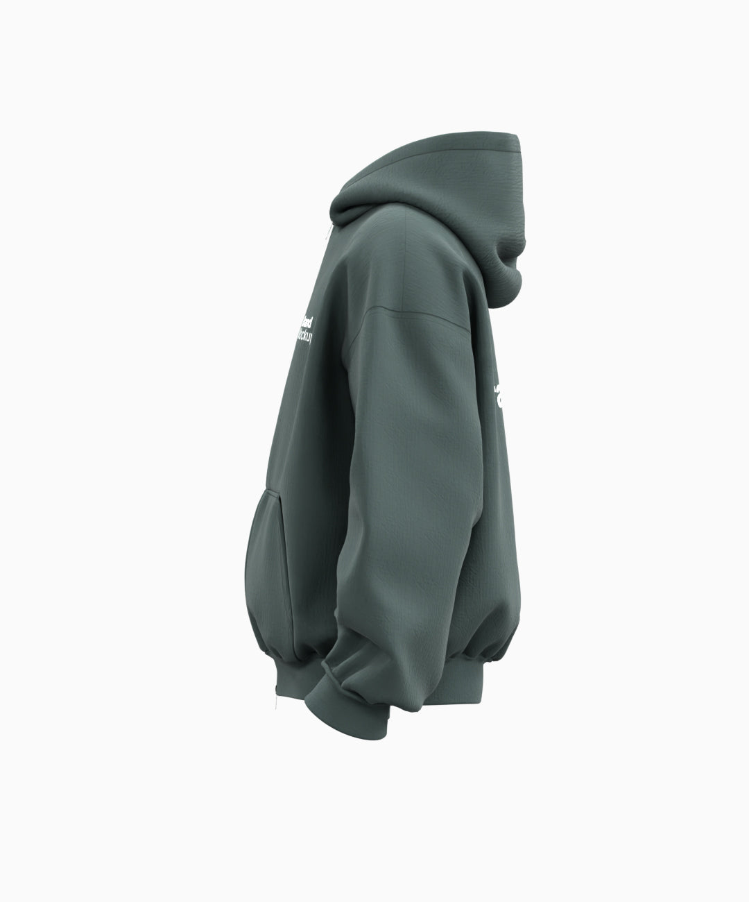 Green hoodie on a white background