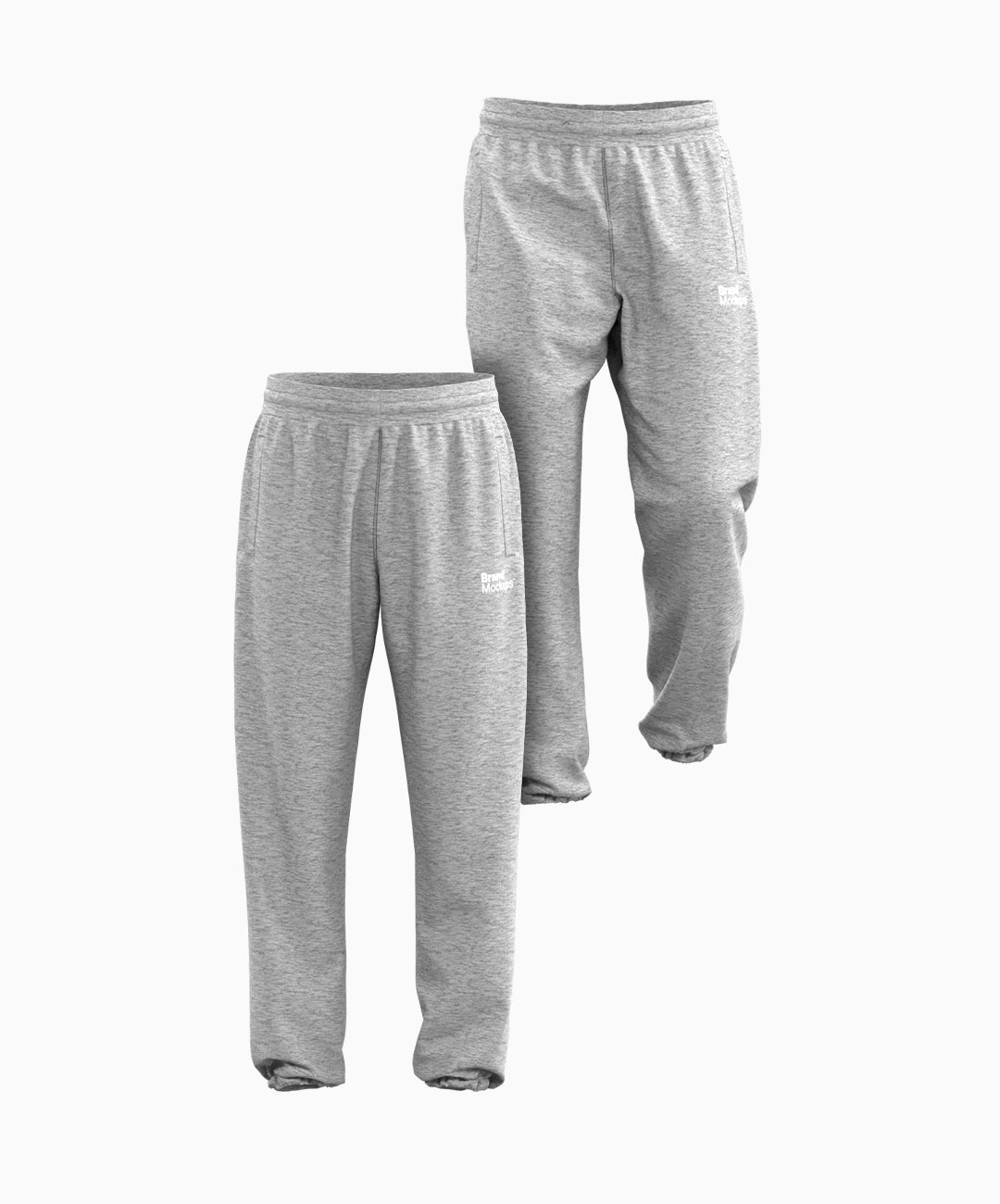 Two pairs of gray sweatpants on a white background