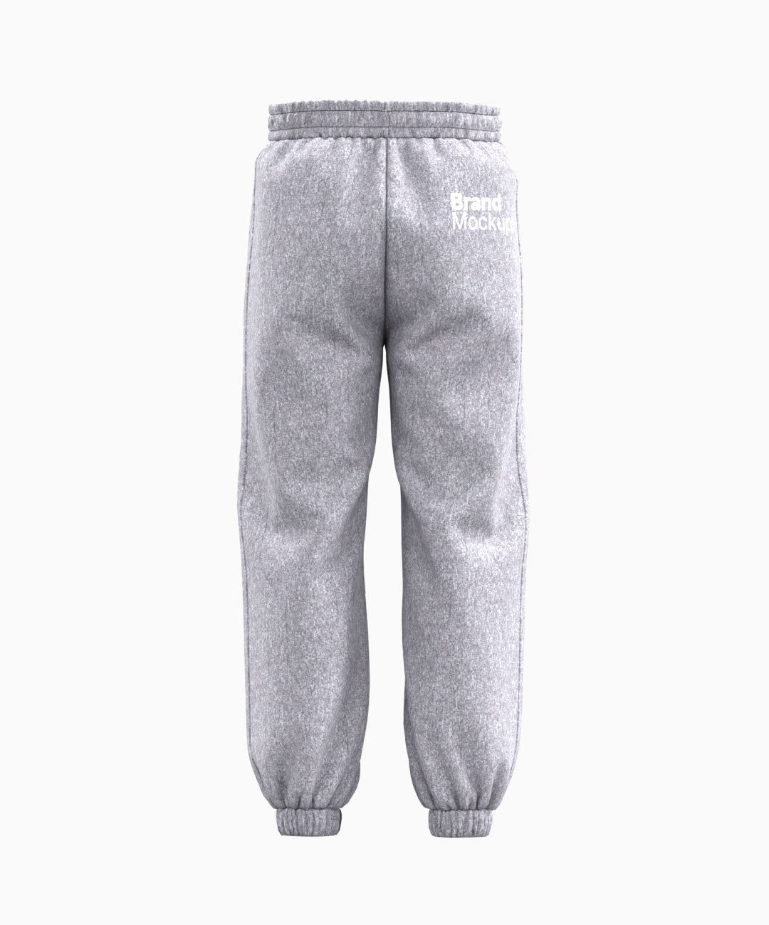 Gray sweatpants with a brand logo on a white background