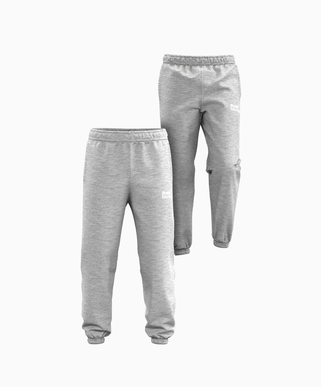 Two pairs of gray sweatpants on a white background