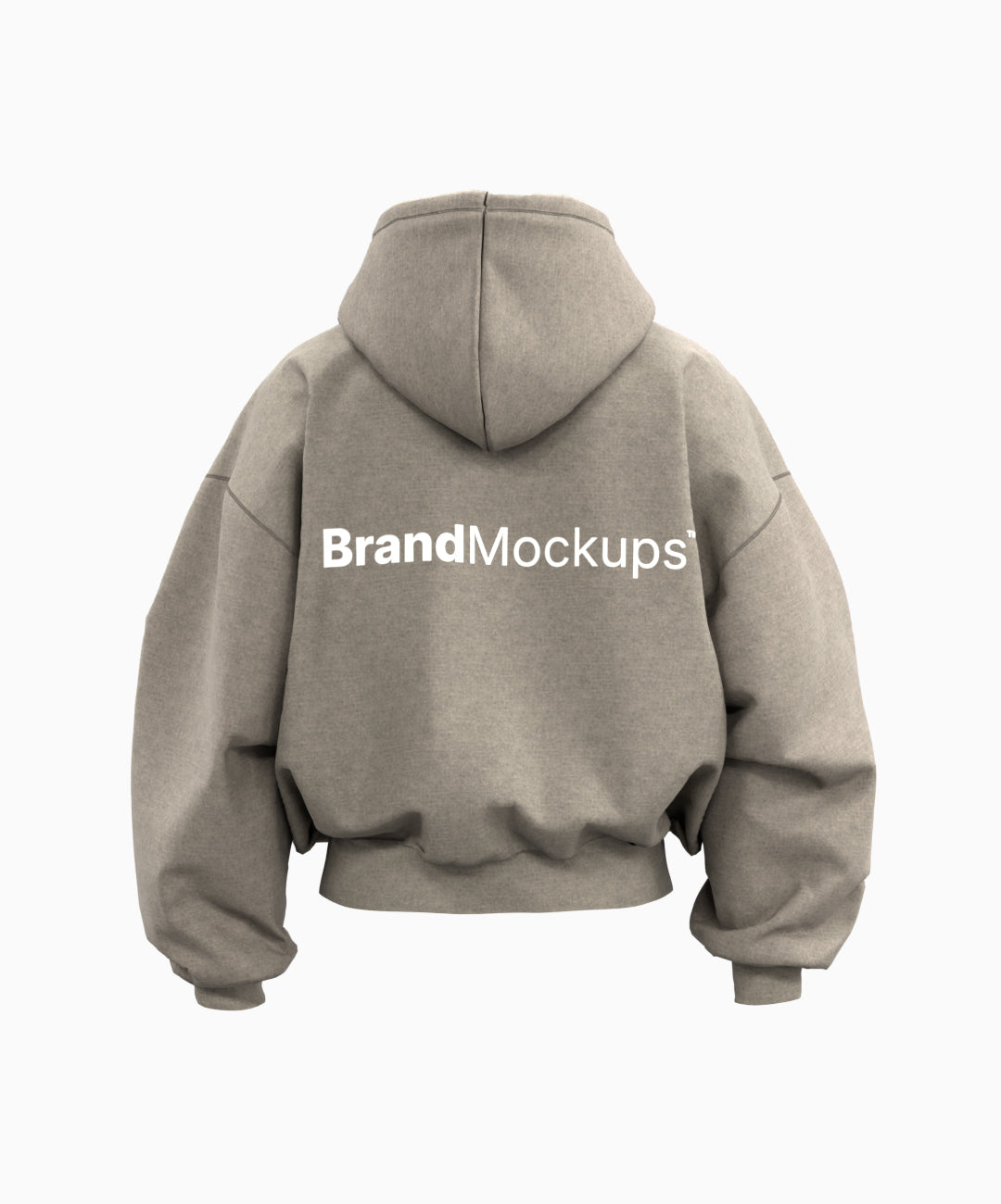 Cropped Puff Hoodie Mockup