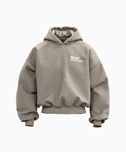 Cropped Puff Hoodie Mockup