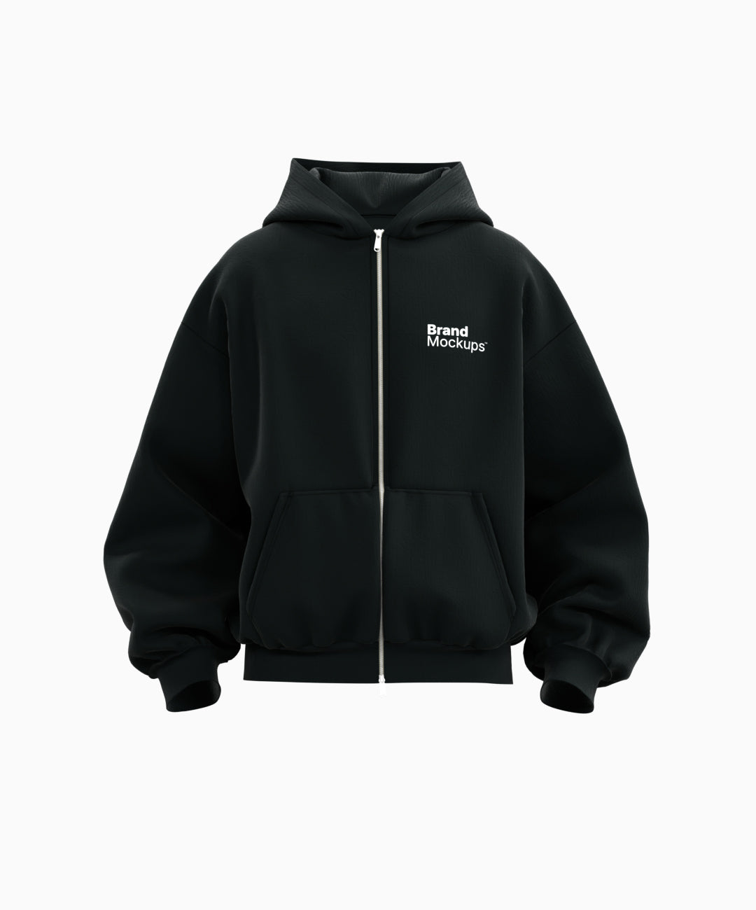 Oversized Zipper Hoodie Mockup