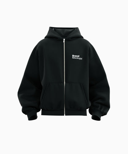 Oversized Zipper Hoodie Mockup