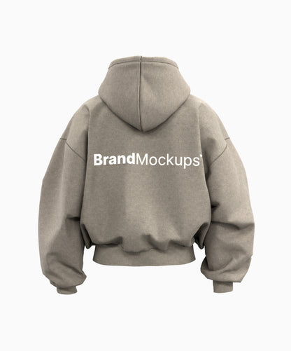 Cropped Puff Hoodie 3D Mockup - Brand Mockups