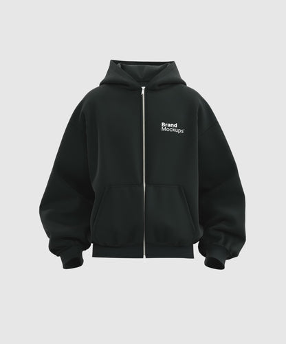 Oversized Zipper Hoodie Mockup